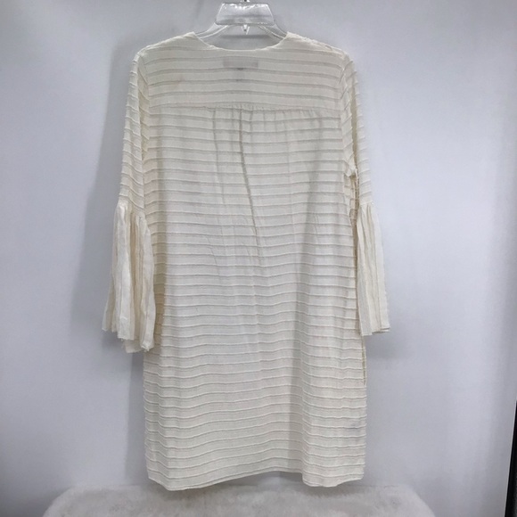 BCBGMaxAzaria Aidan Woven Bell Sleeve Dress Summer Beach Ivory Size Small - Picture 3 of 7